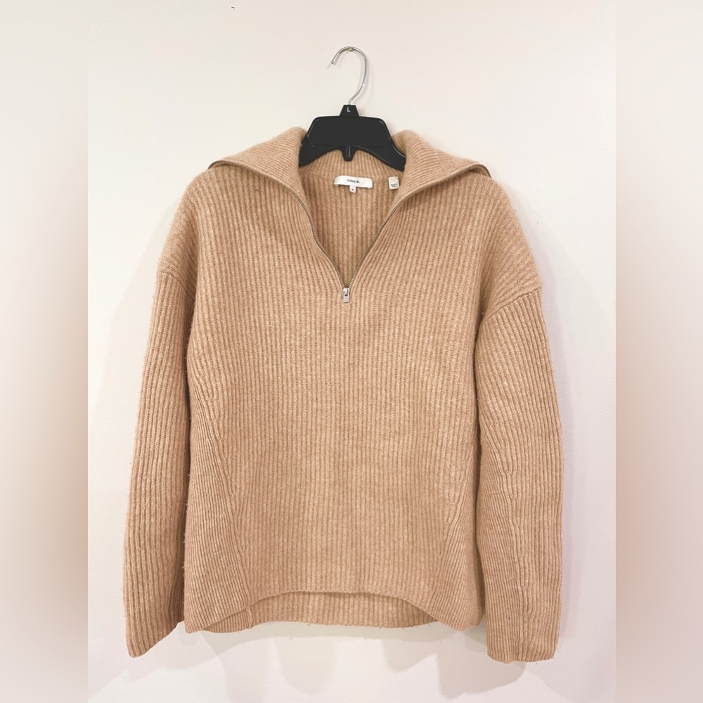 Vince wool cashmere half zip sweater size M